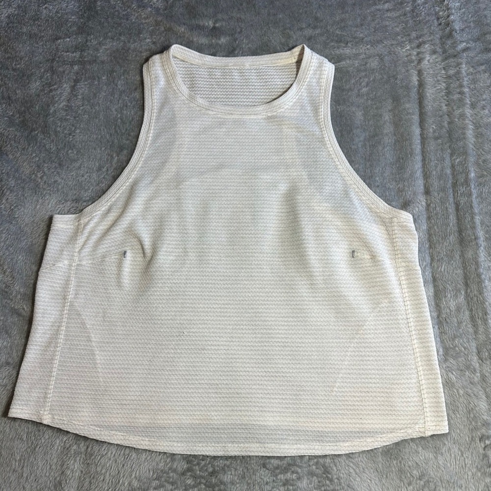 Lululemon Tank Top Cream Textured Mesh Racerback
